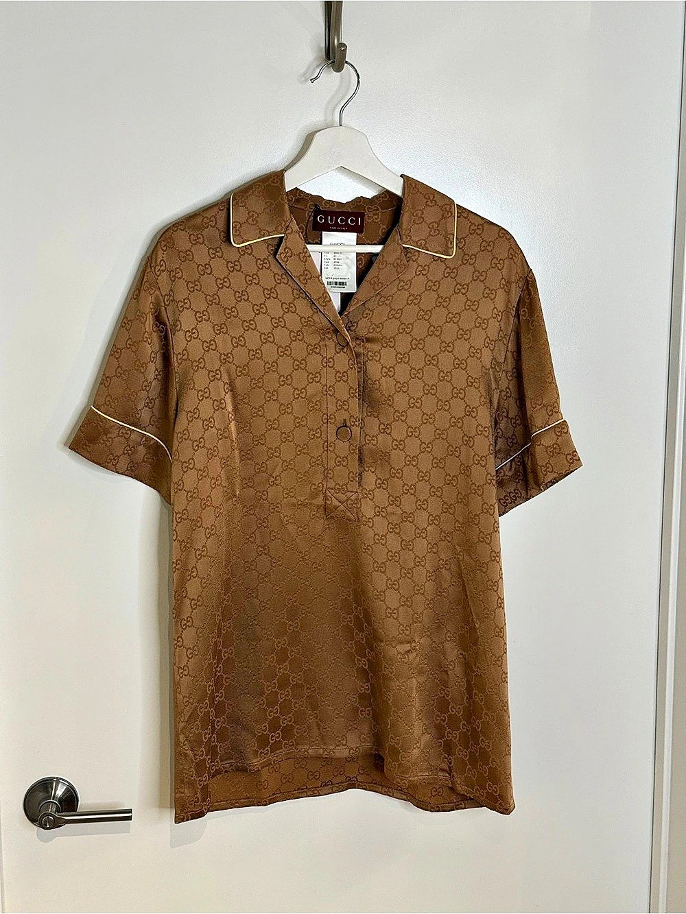 Gucci GG Satin Short Sleeve Shirt Shirt